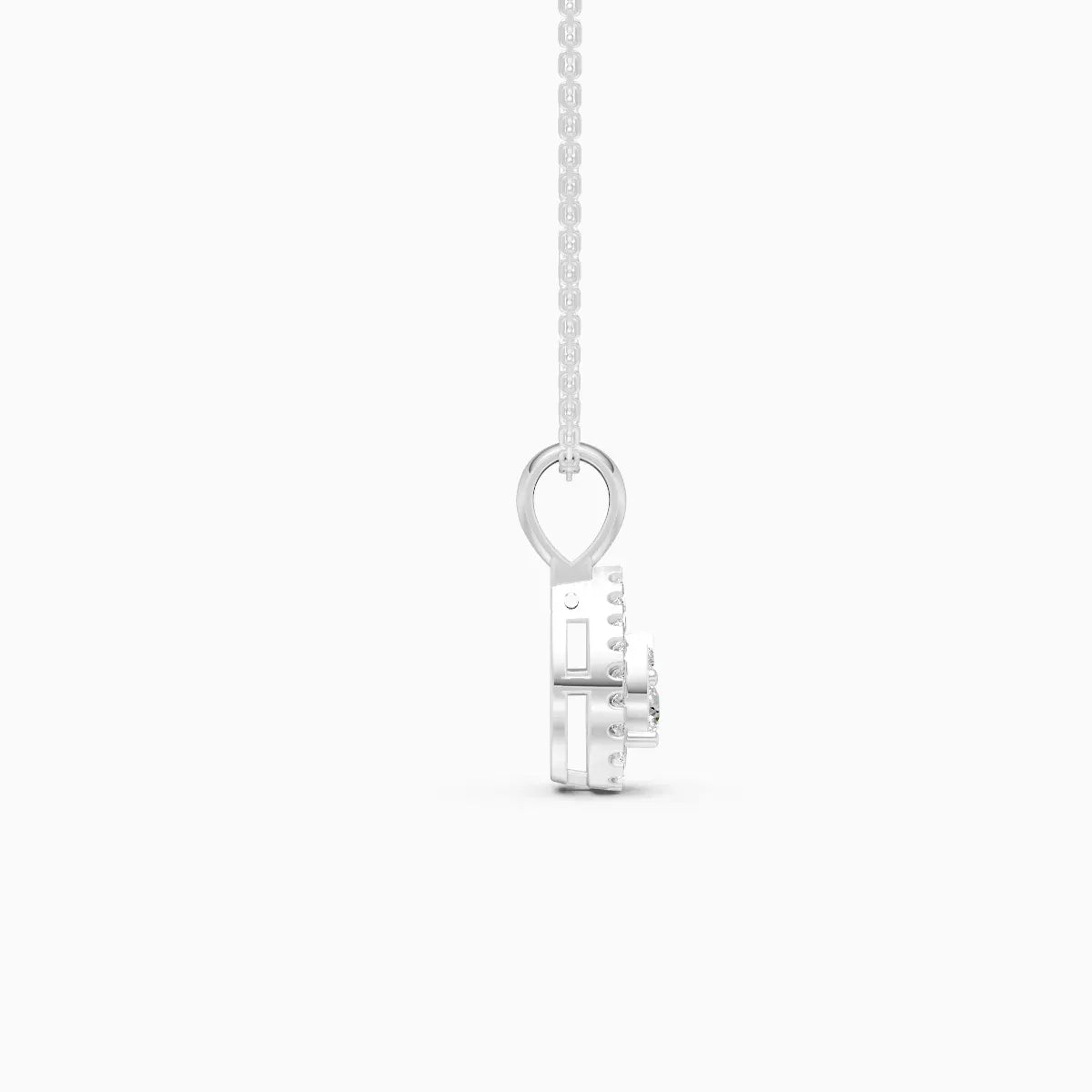 Pear Shape Halo Lab Grown Diamond Pendant