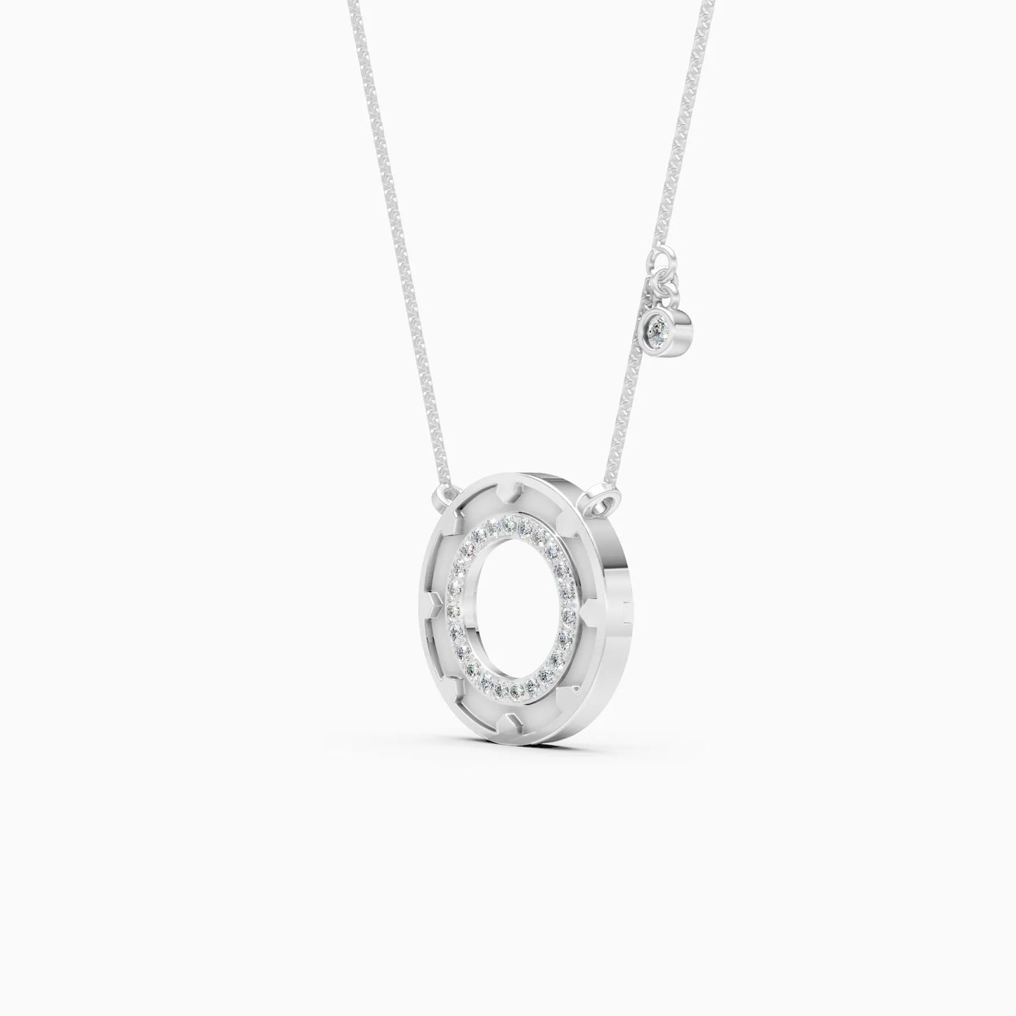 Circle Gold Lab Grown Diamond Necklace