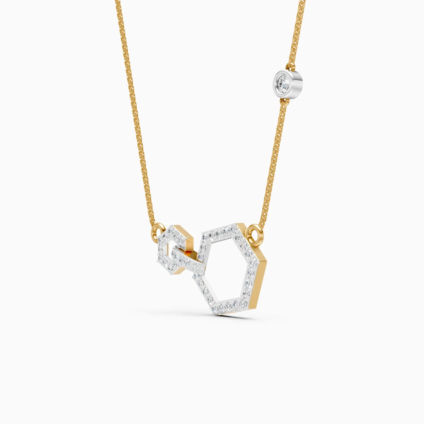 Modern Hexagon Lab Grown Diamond Pendant