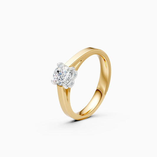 Dainty Round Cut Lab Grown Diamond Solitaire Ring