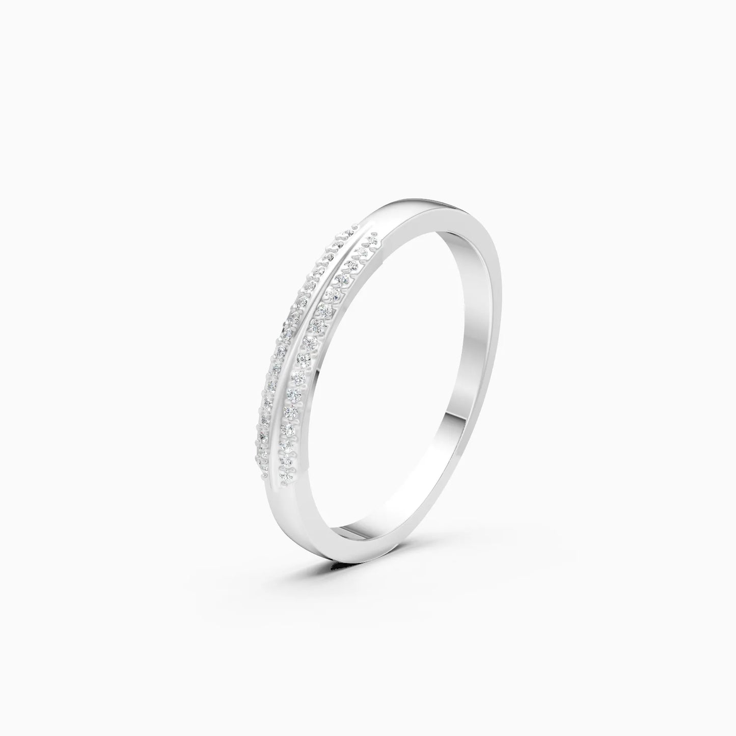 Trendy Double Row Lab Grown Diamond Ring