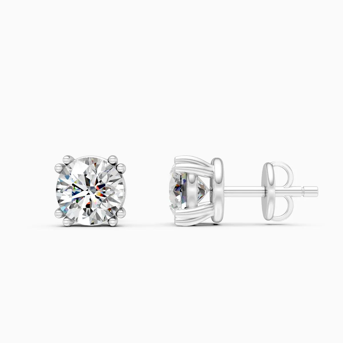 Sparkling Solitaire Lab Grown Diamond Stud Earrings