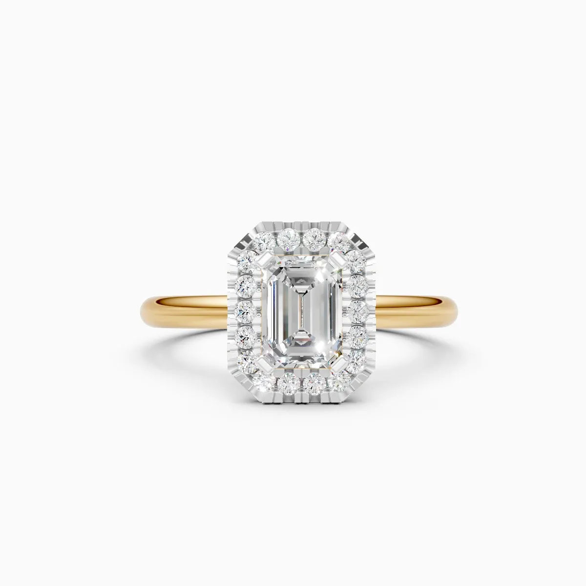 Emerald Cut Diamond Halo Engagement Ring