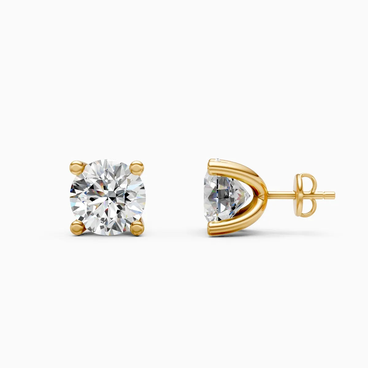 Minimal Solitaire Lab Grown Diamond Stud Earrings