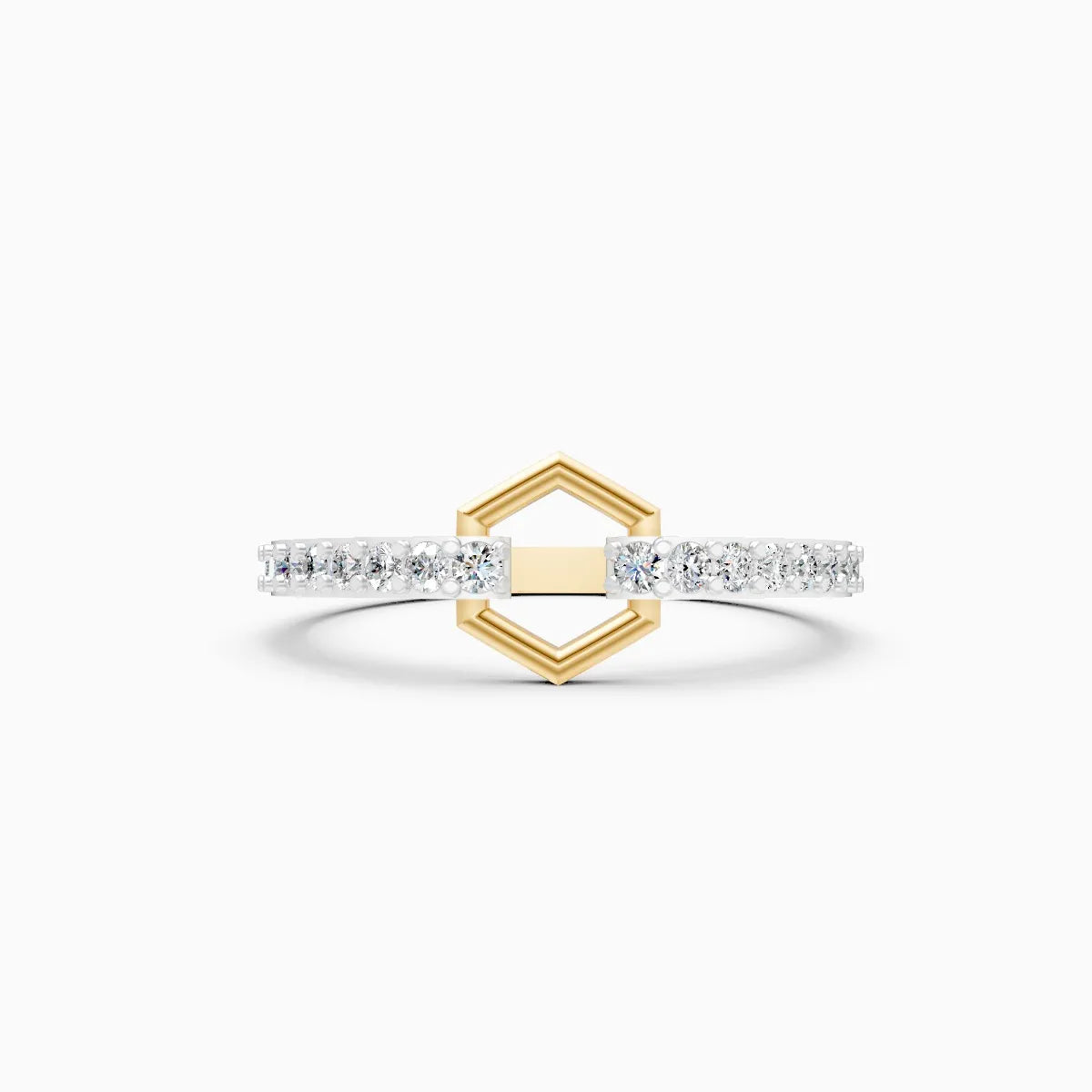 Modern Hex Link Ring