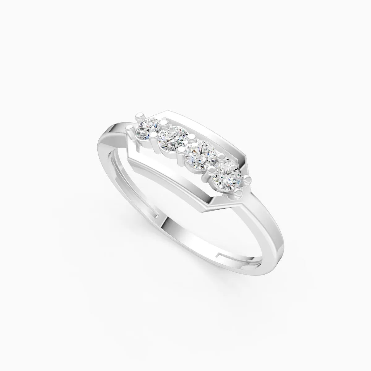 Diamond Row Bar Ring