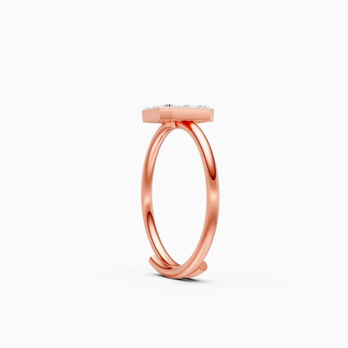 Sleek Rhodium Square Diamond Ring