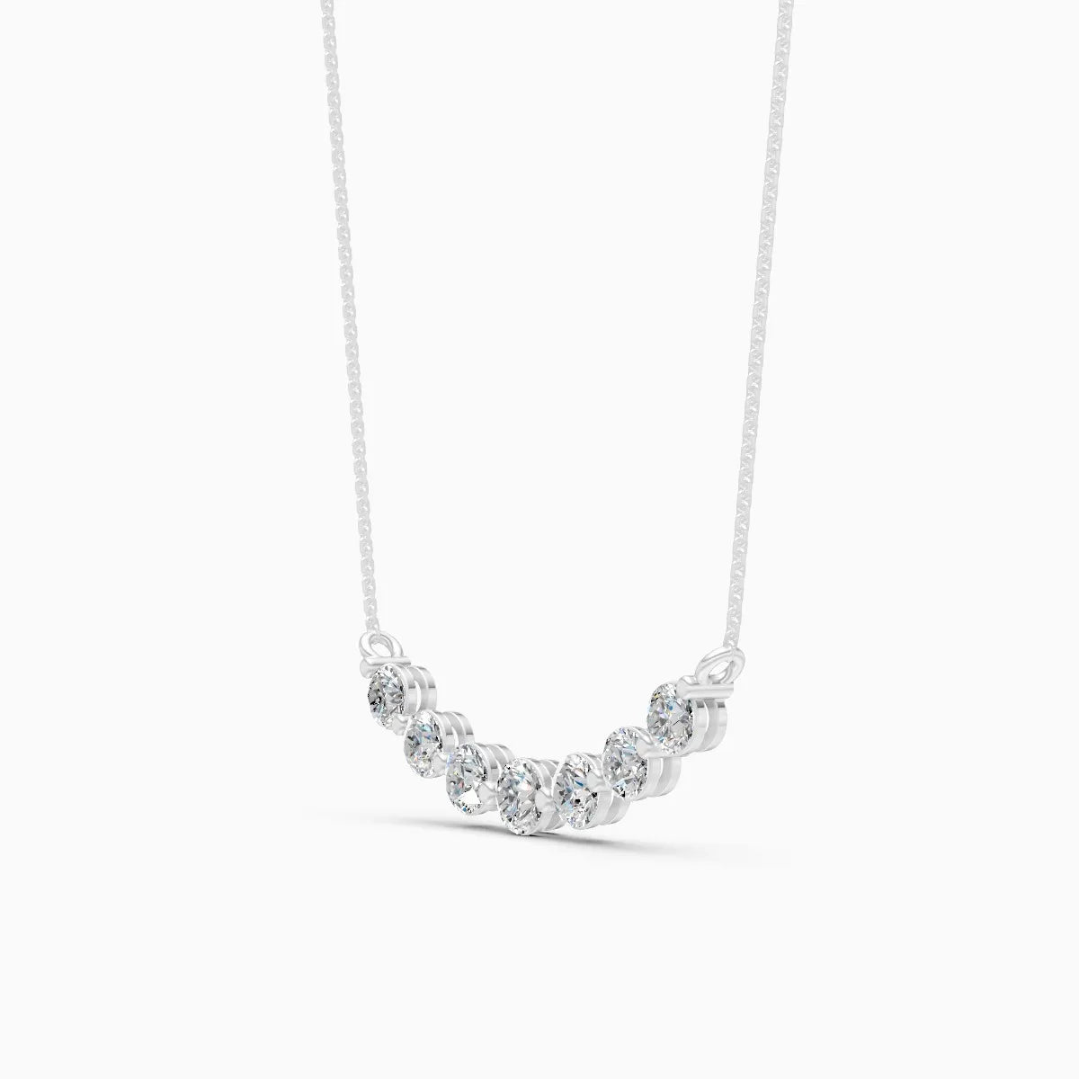 Rosette Princess Cut Diamond Pendant Necklace