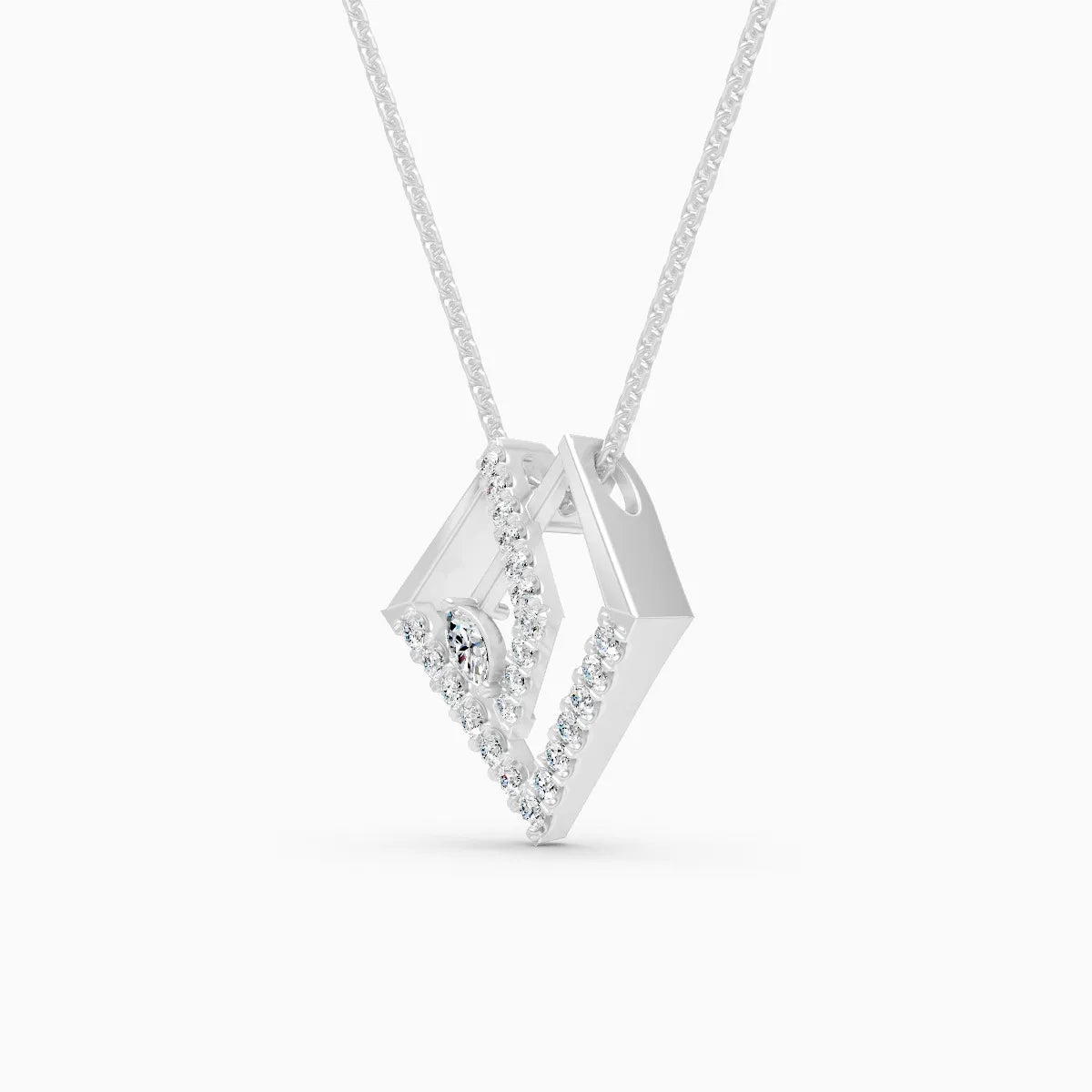 Graceful Tringle Shape Diamond Necklace