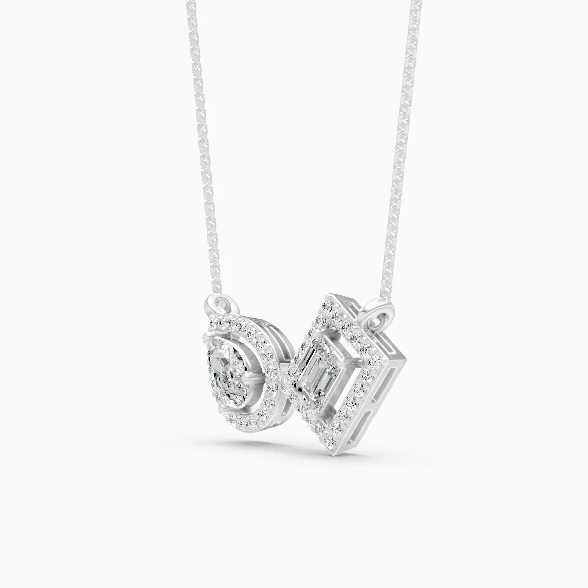 Radiant Halo Toi Et Moi Necklace
