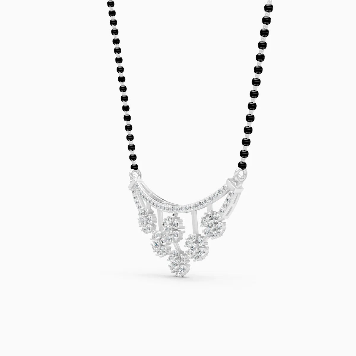 Floral Charm Diamond Pendant Mangalsutra