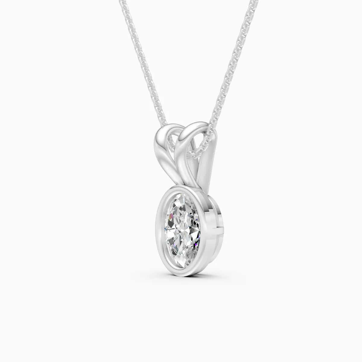 Oval Solitaire Lab Grown Diamond Pendant