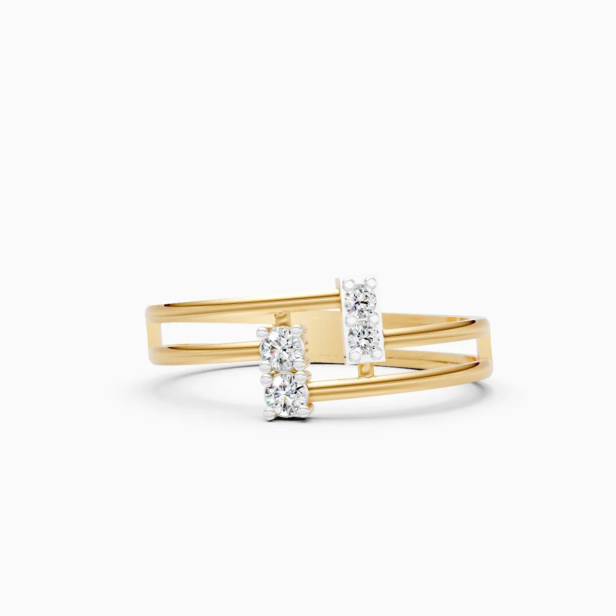Double Bar Diamond Ring