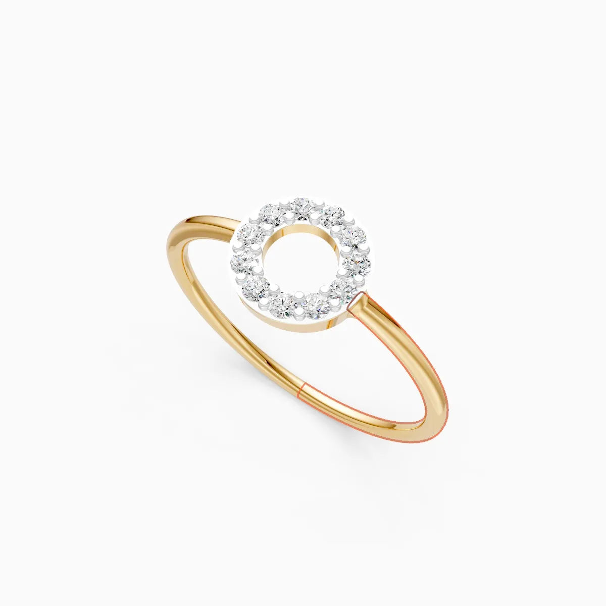 Open Circle Full Pavé-Set Ring