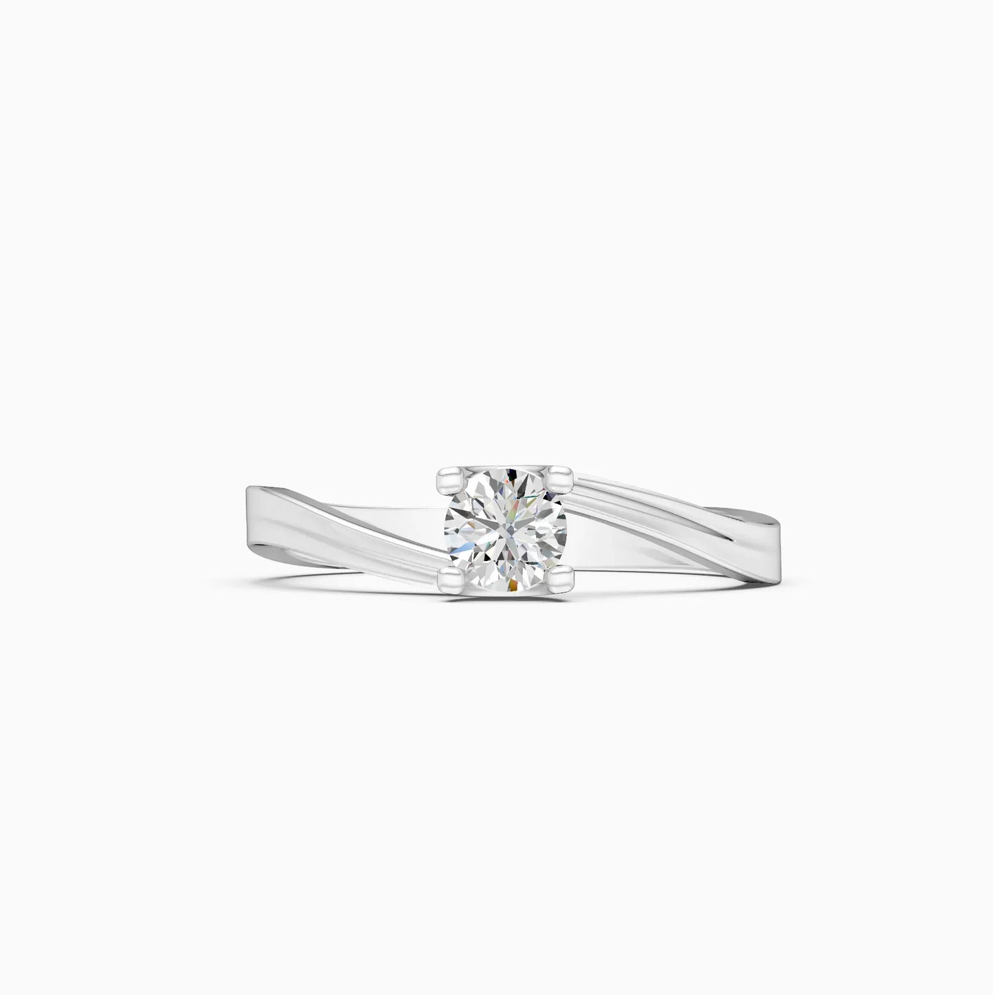 Bypass Round Solitaire Ring