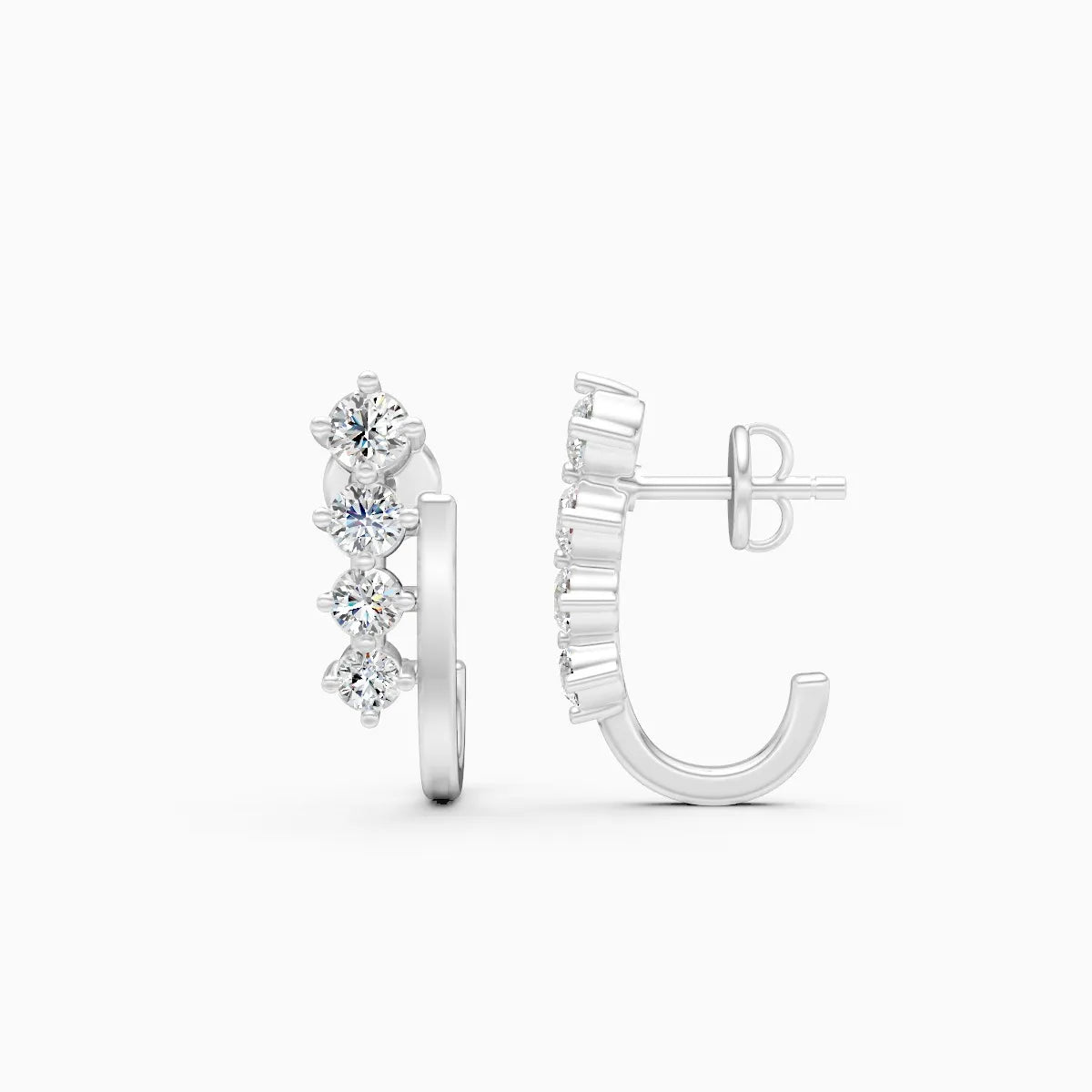 Modern Line Lab Grown Diamond Earrings