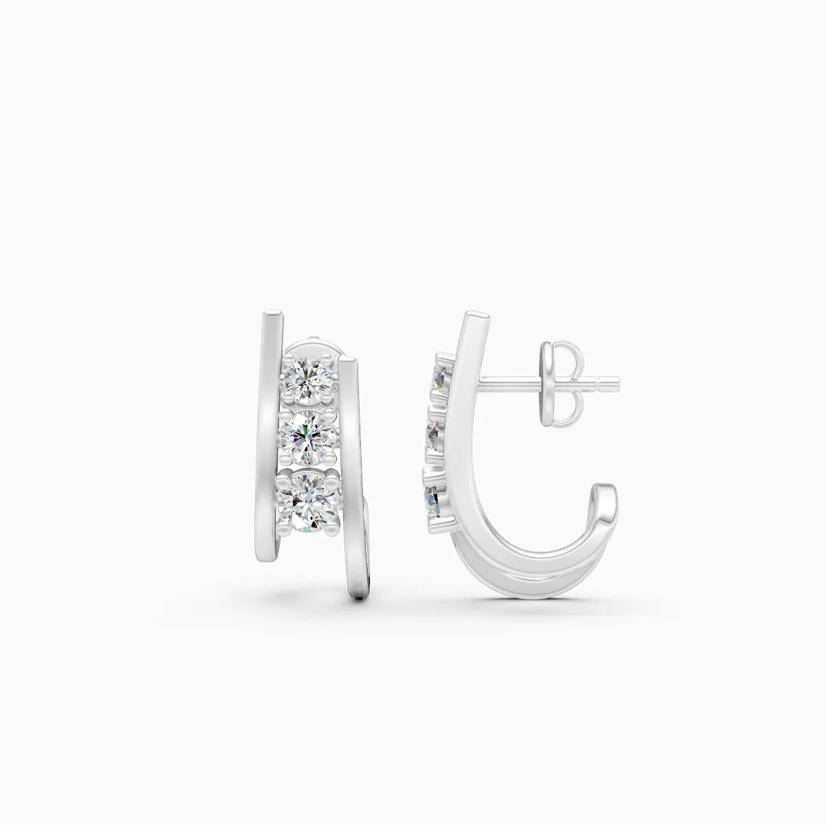 Dual Arc Lab Grown Diamond Earrings