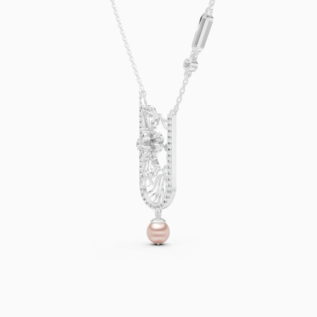 U-Curve Petal Lab Grown Diamond Pendant Set
