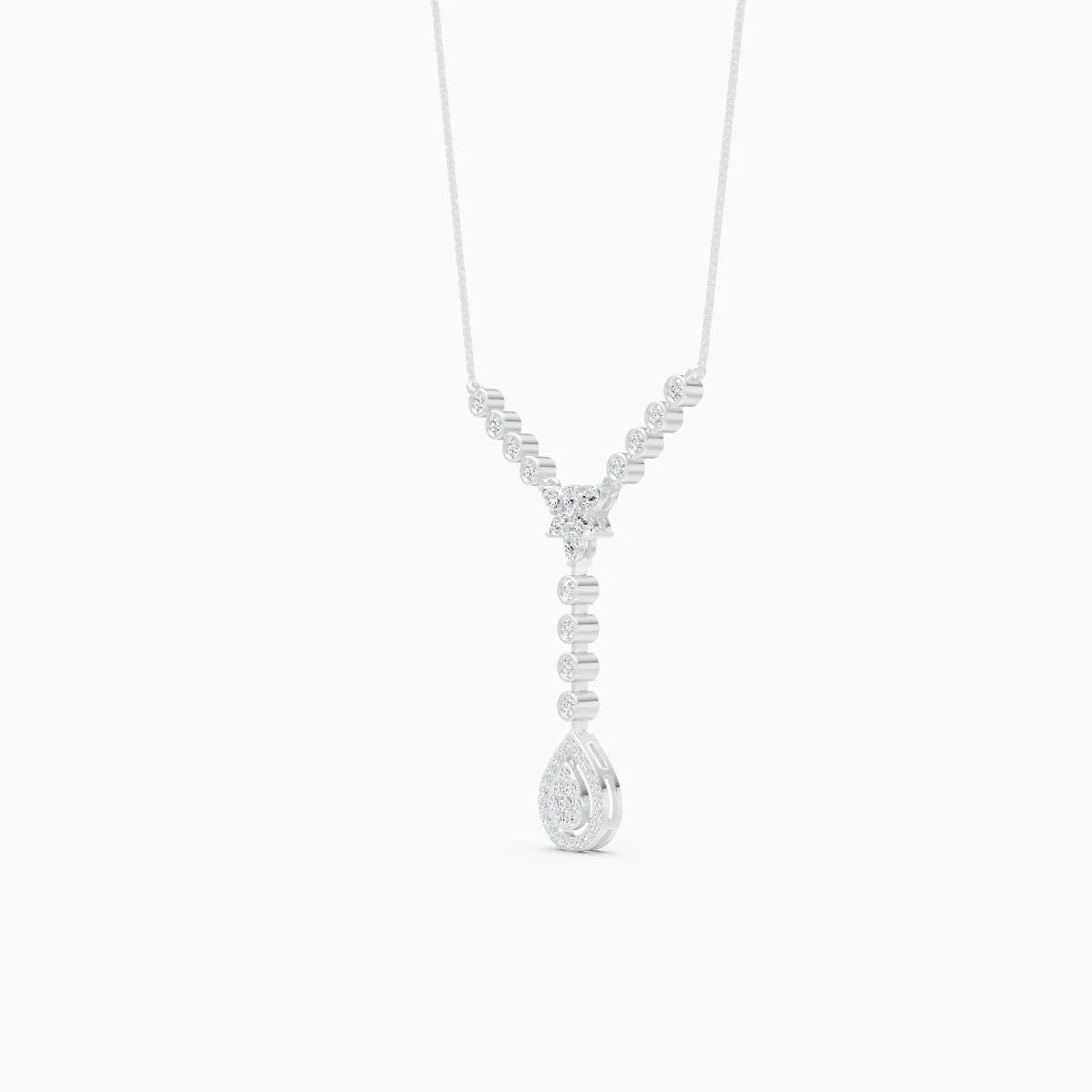 Glamorous Y-Necklace with Tear Drop Design