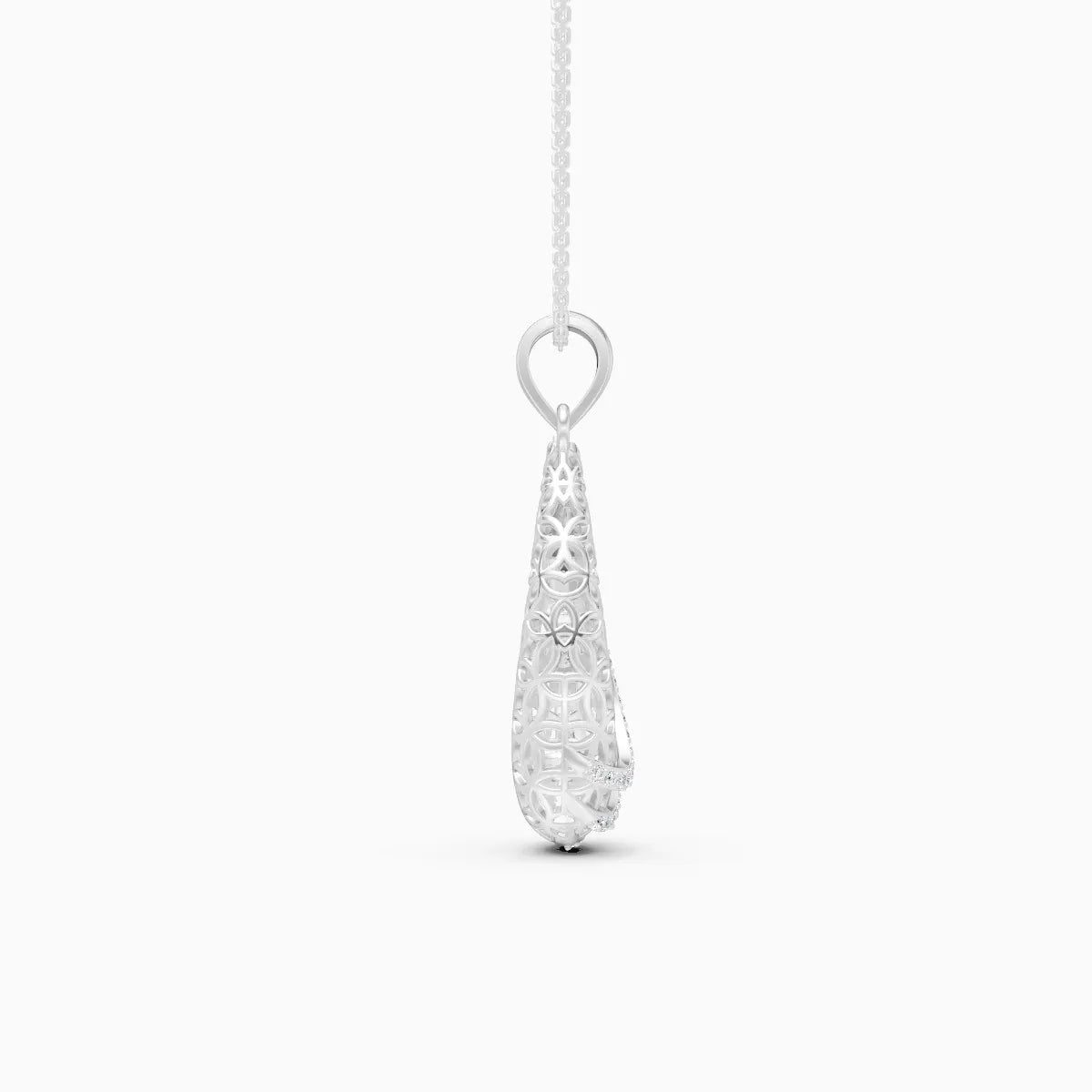 Dual Finish Drop Diamond Pendant