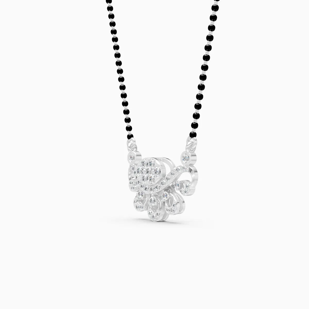 Artistic Petal Drop Diamond Mangalsutra