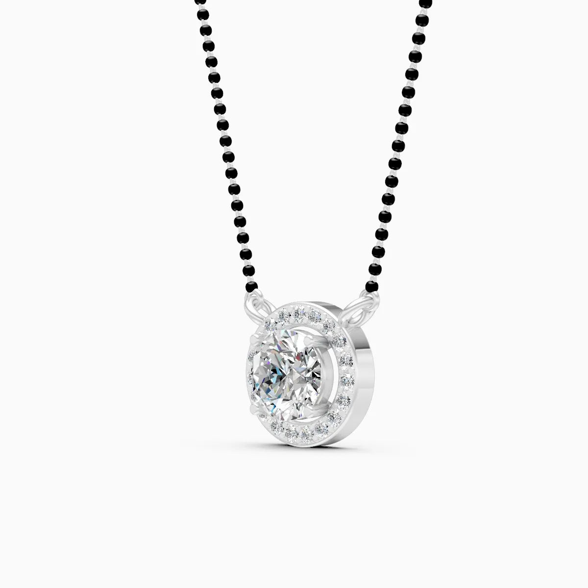 Twilight Halo in Dual Tone Round Diamond Mangalsutra