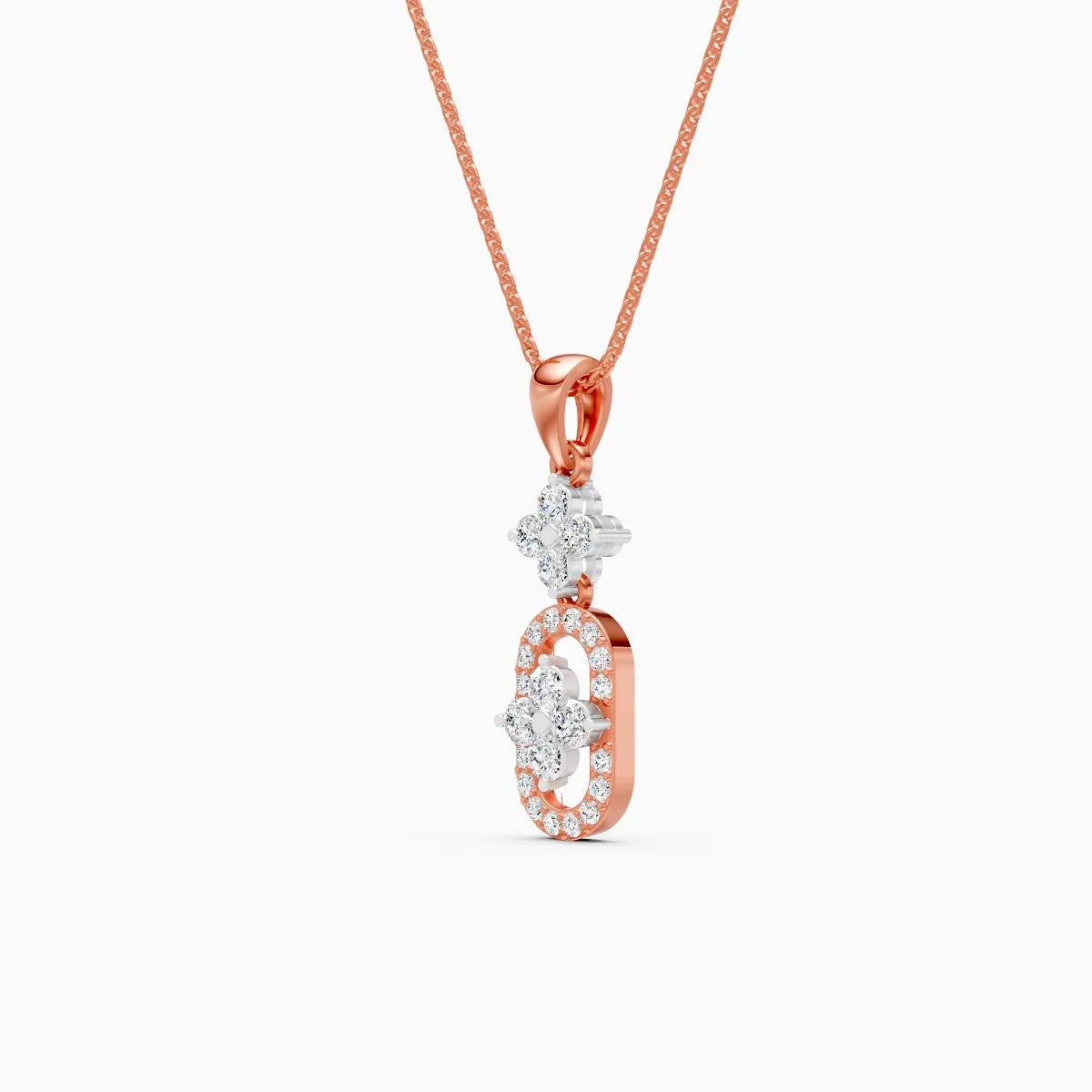 Round Cut Cluster Pill Flower Drop Pendant