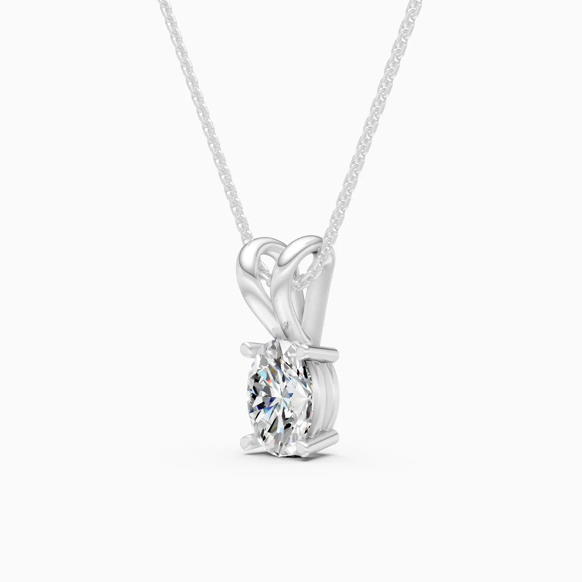 Sleek Oval Diamond Pendant