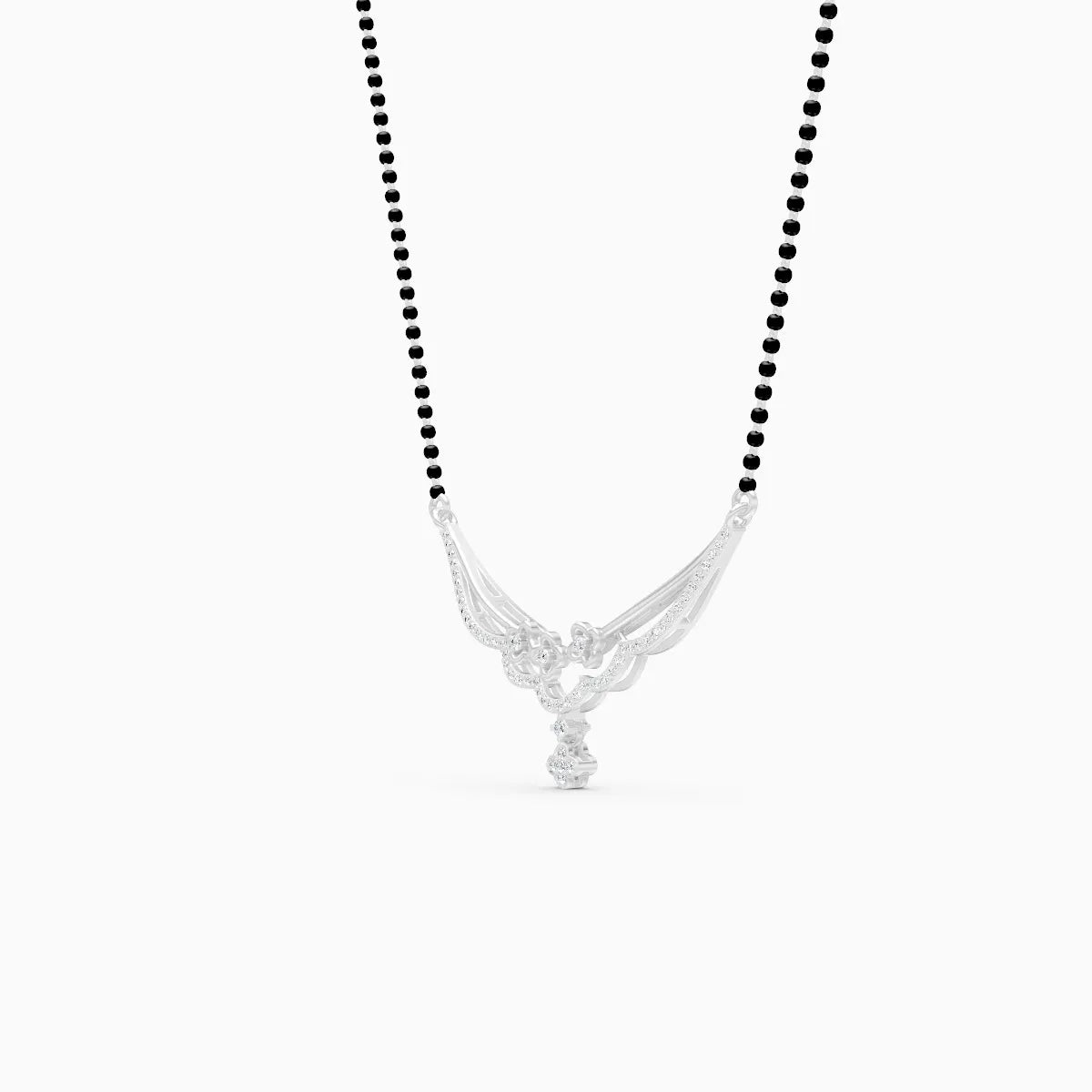 Two-Tone Floral Glow Lab Diamond Mangalsutra