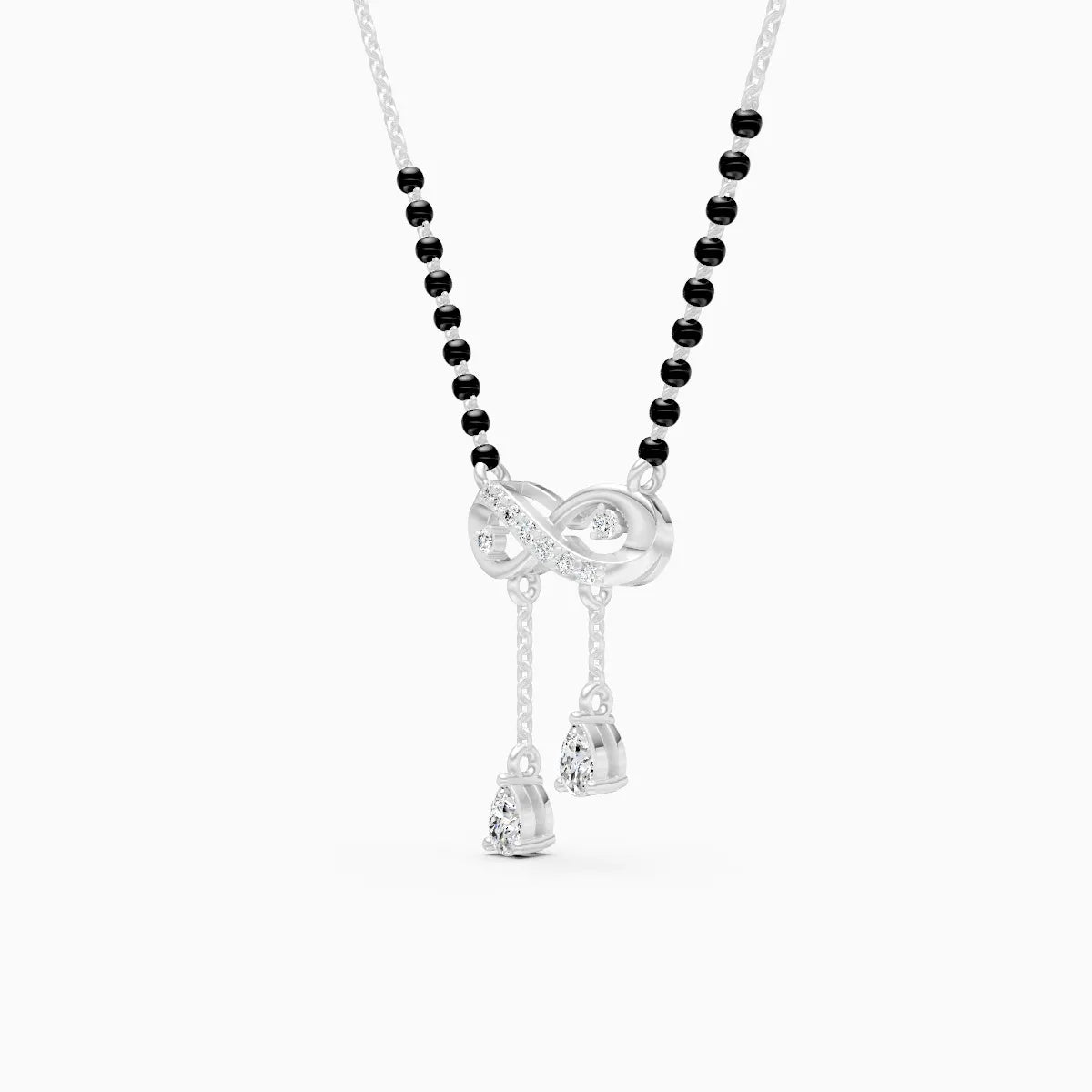 Stylist Infinity Mangalsutra With Diamond Drop Pendants