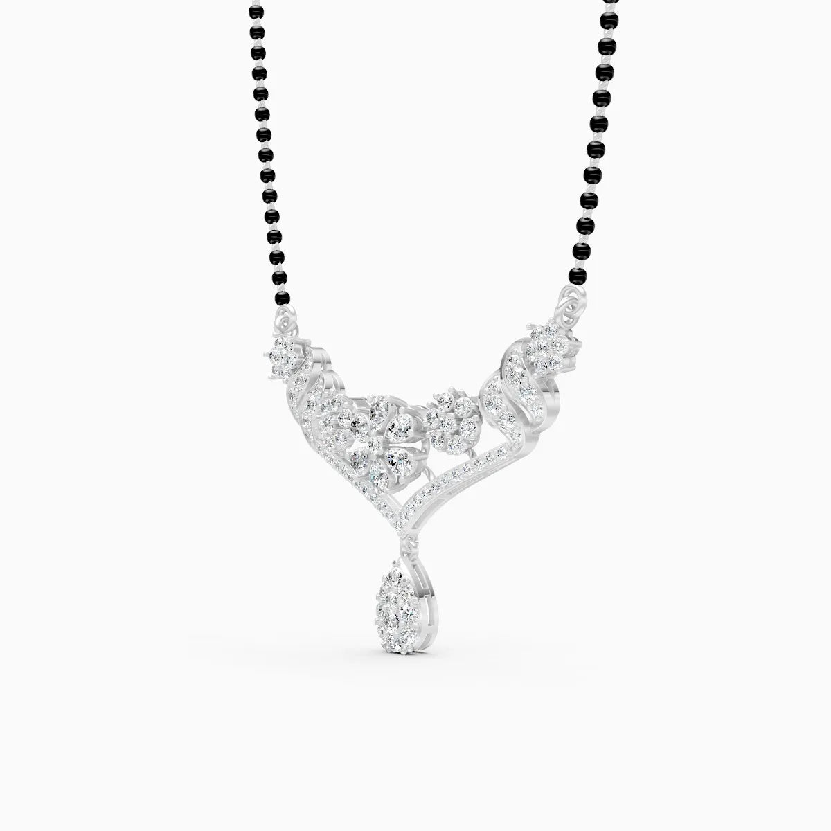 Blossom Bridal Tear-Drop Diamond Mangalsutra