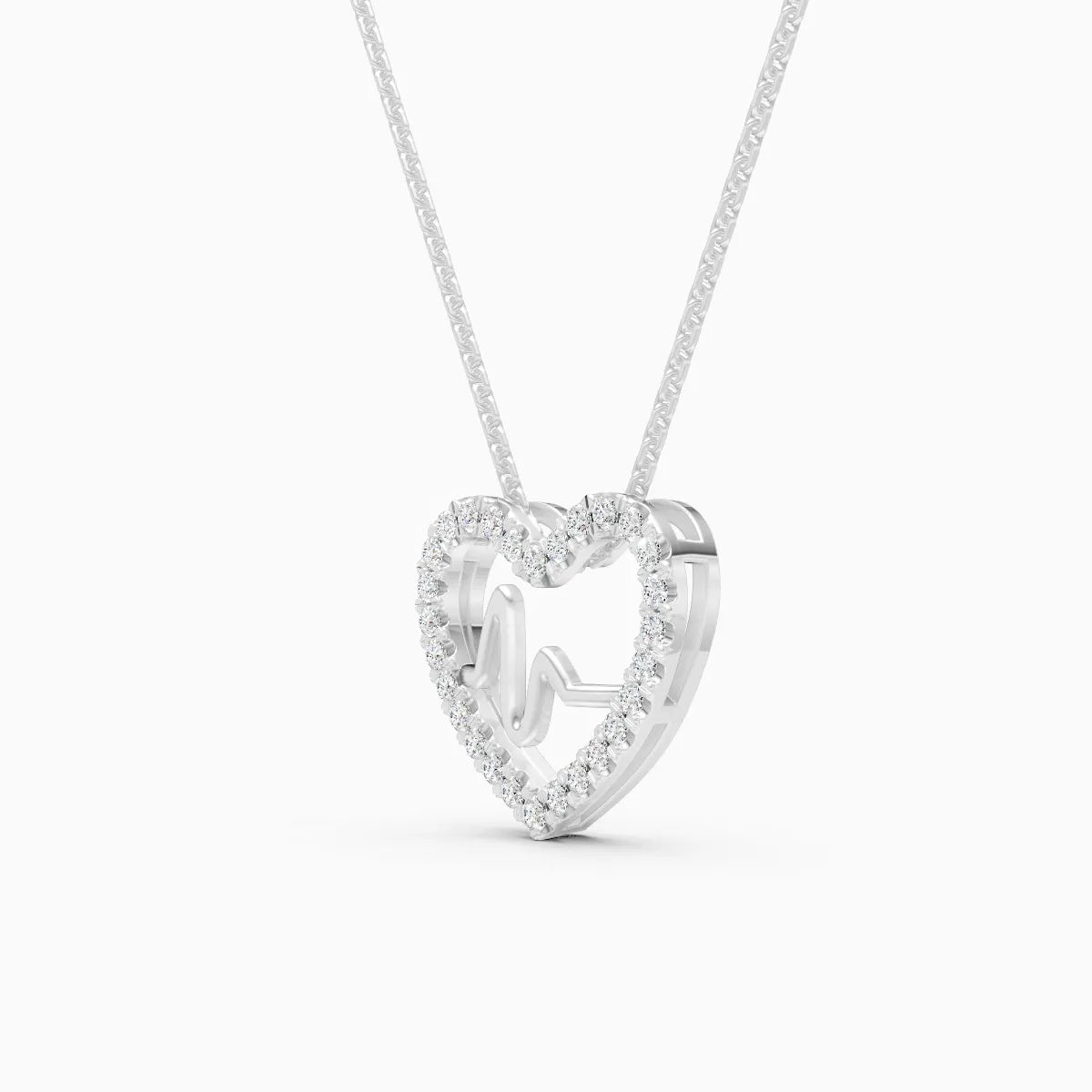 Heartbeat Diamond Pendant With Chain