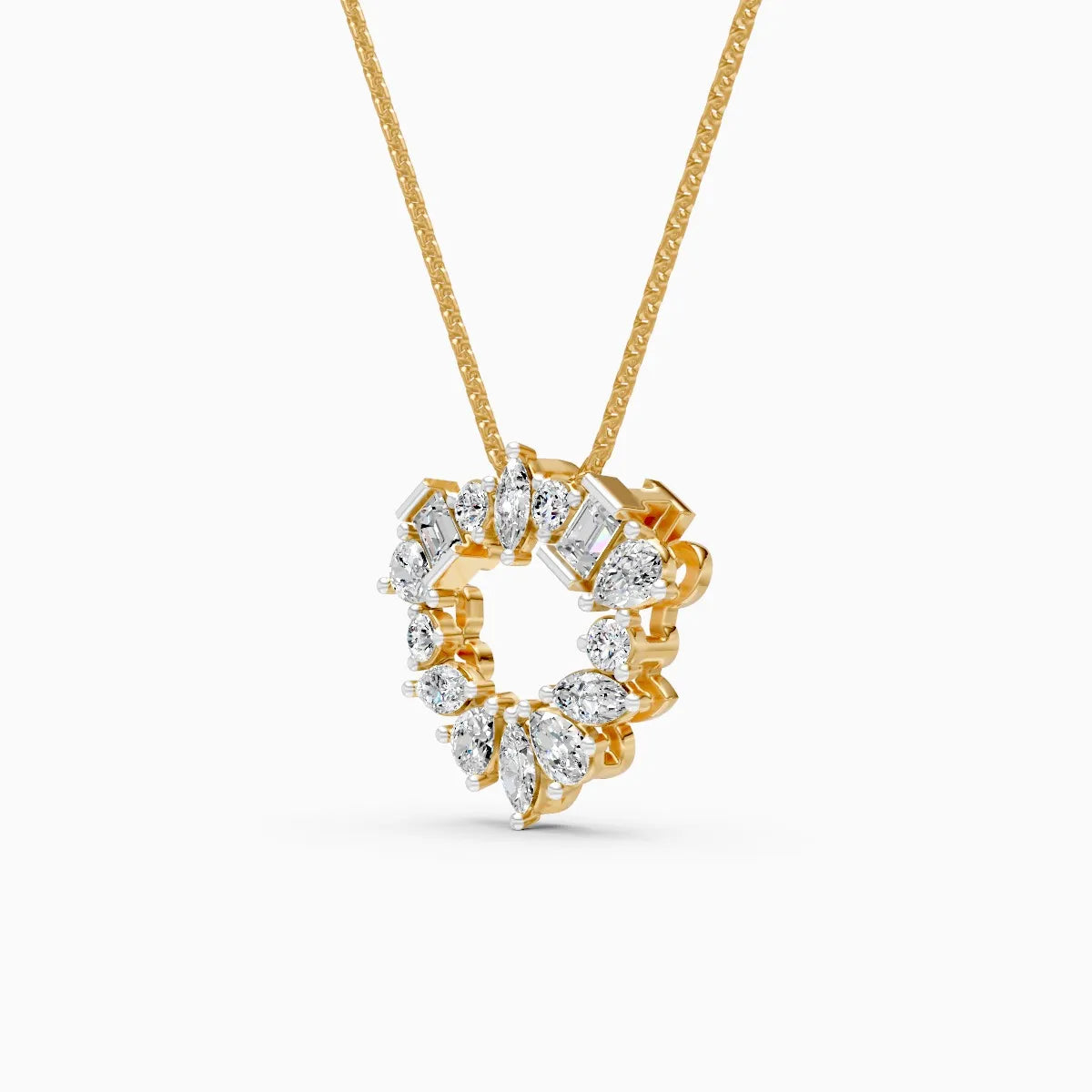 Geometric fusion Round Diamond Necklace