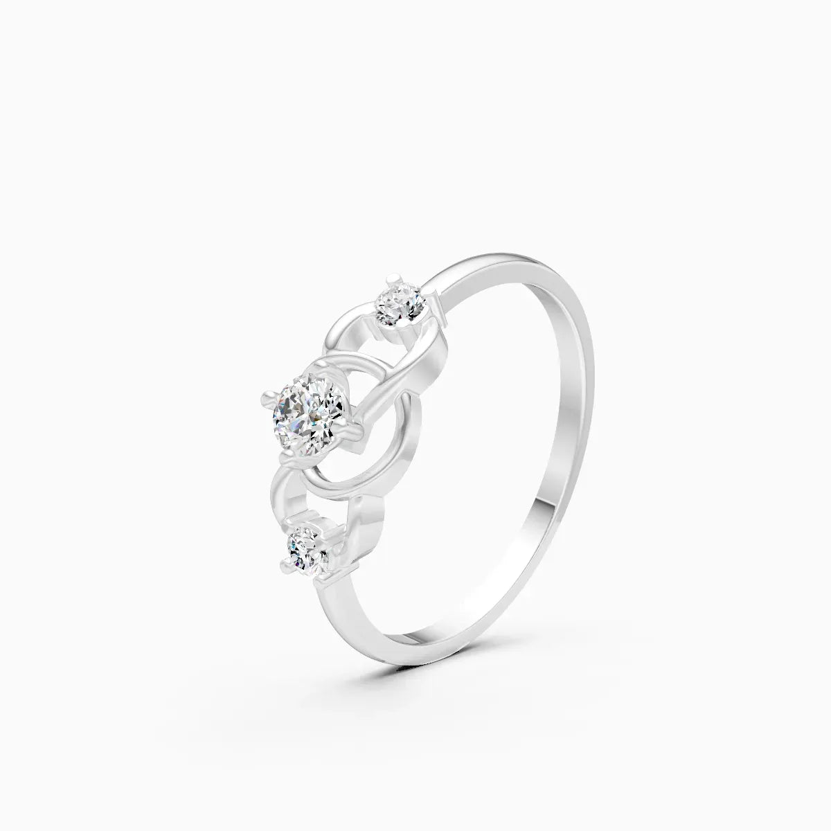 Intertwined Trio Solitaire Ring