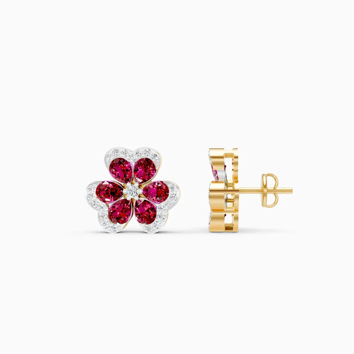 Floral Cluster Stud Earrings