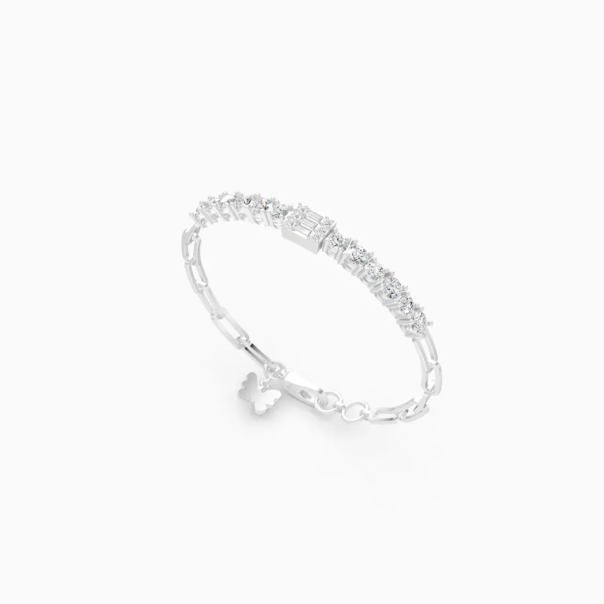 Sparkling Line Diamond Chain Bracelet