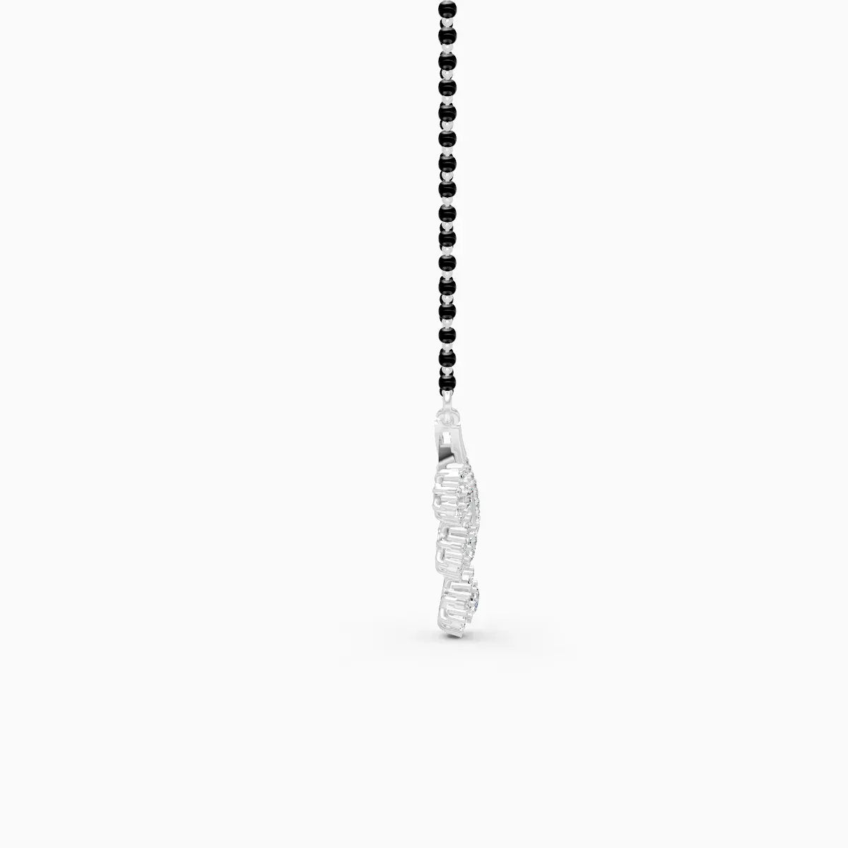 Modern V-Shaped Floral Diamond Mangalsutra