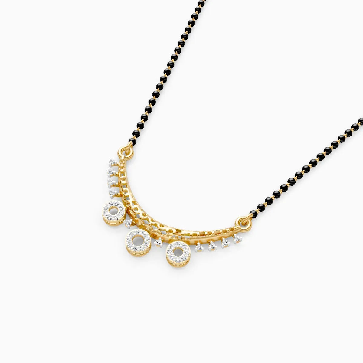 Lab Diamond Mangalsutra with Circular Pendant Accents