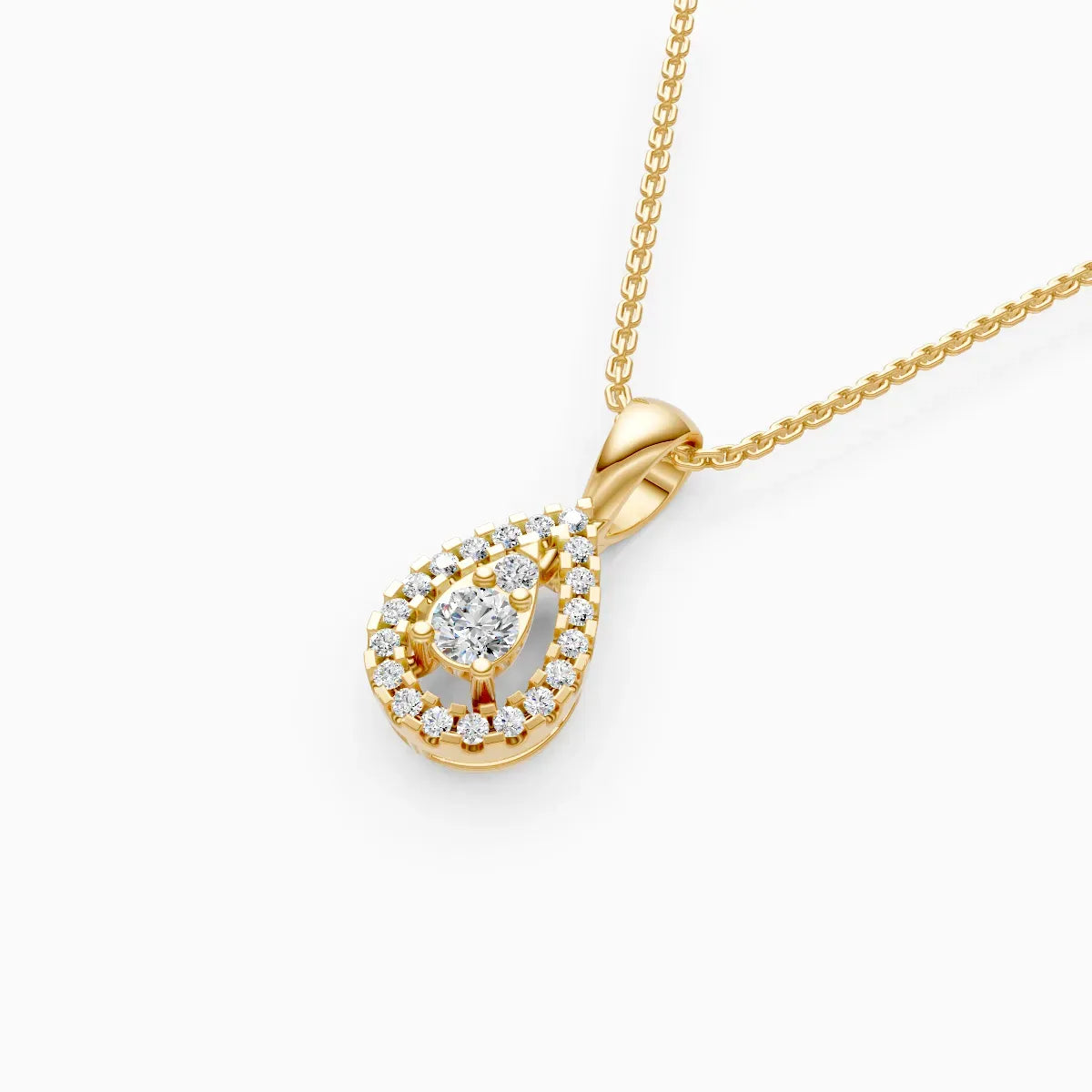 Pear Shape Halo Lab Grown Diamond Pendant