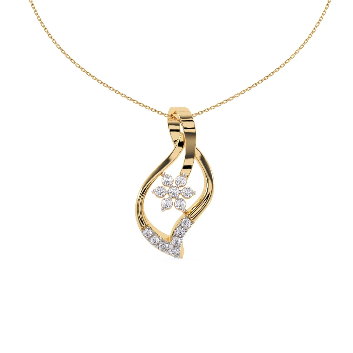 Curved leaves cluster Pendant
