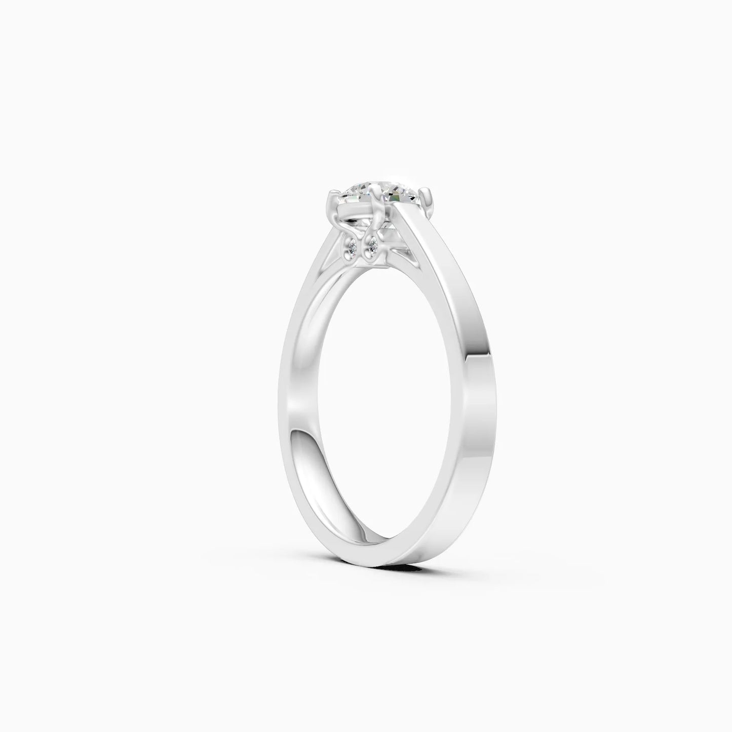 Dainty Round Cut Lab Grown Diamond Solitaire Ring