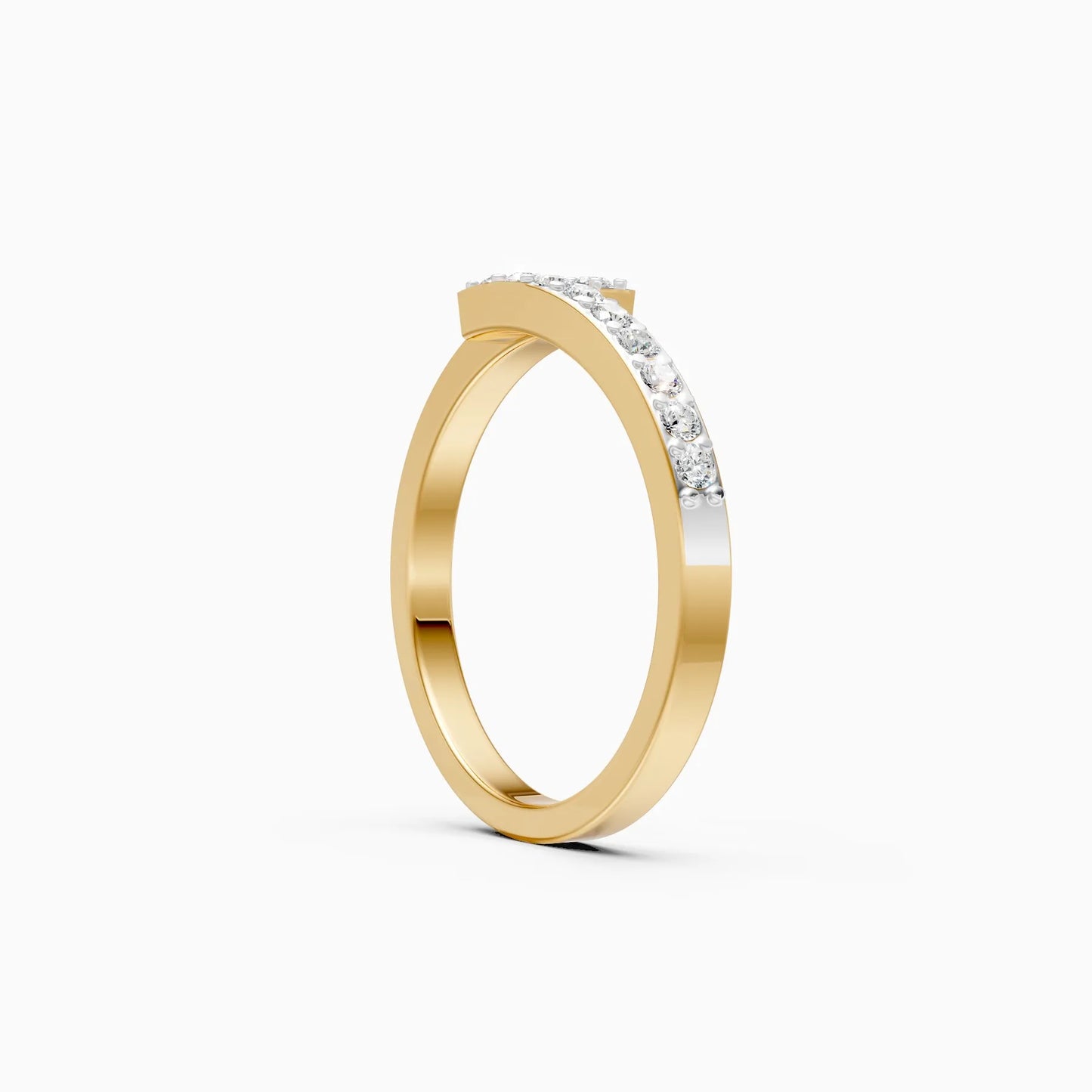 Double Row Diamond Band Ring in Rose Gold