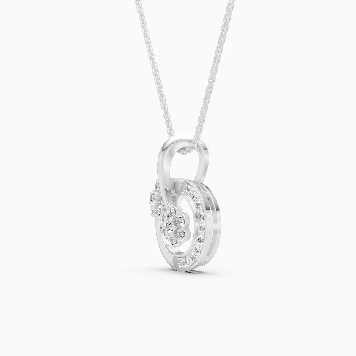 Circle of Flowers Diamond Pendant