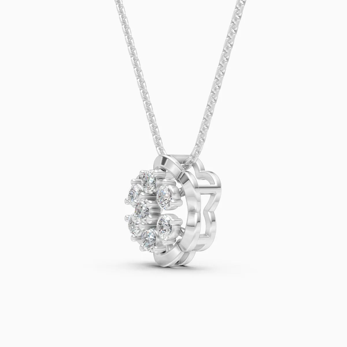 Floral Cluster Round Shape Diamond Earrings