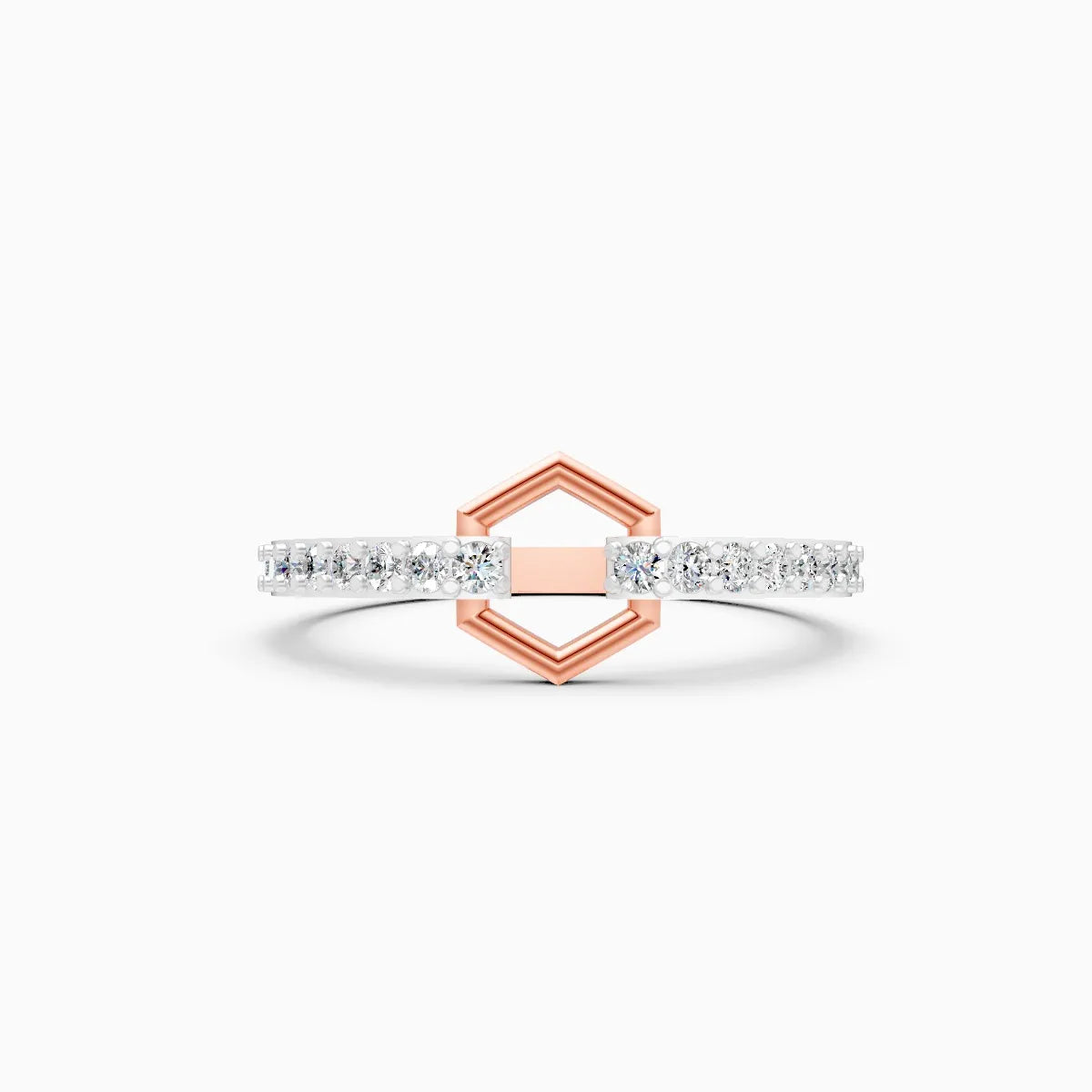 Modern Hex Link Ring