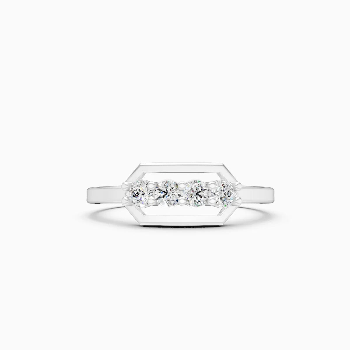 Diamond Row Bar Ring