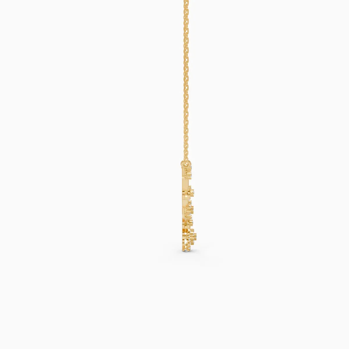 Elongated Round Glow Diamond Necklace