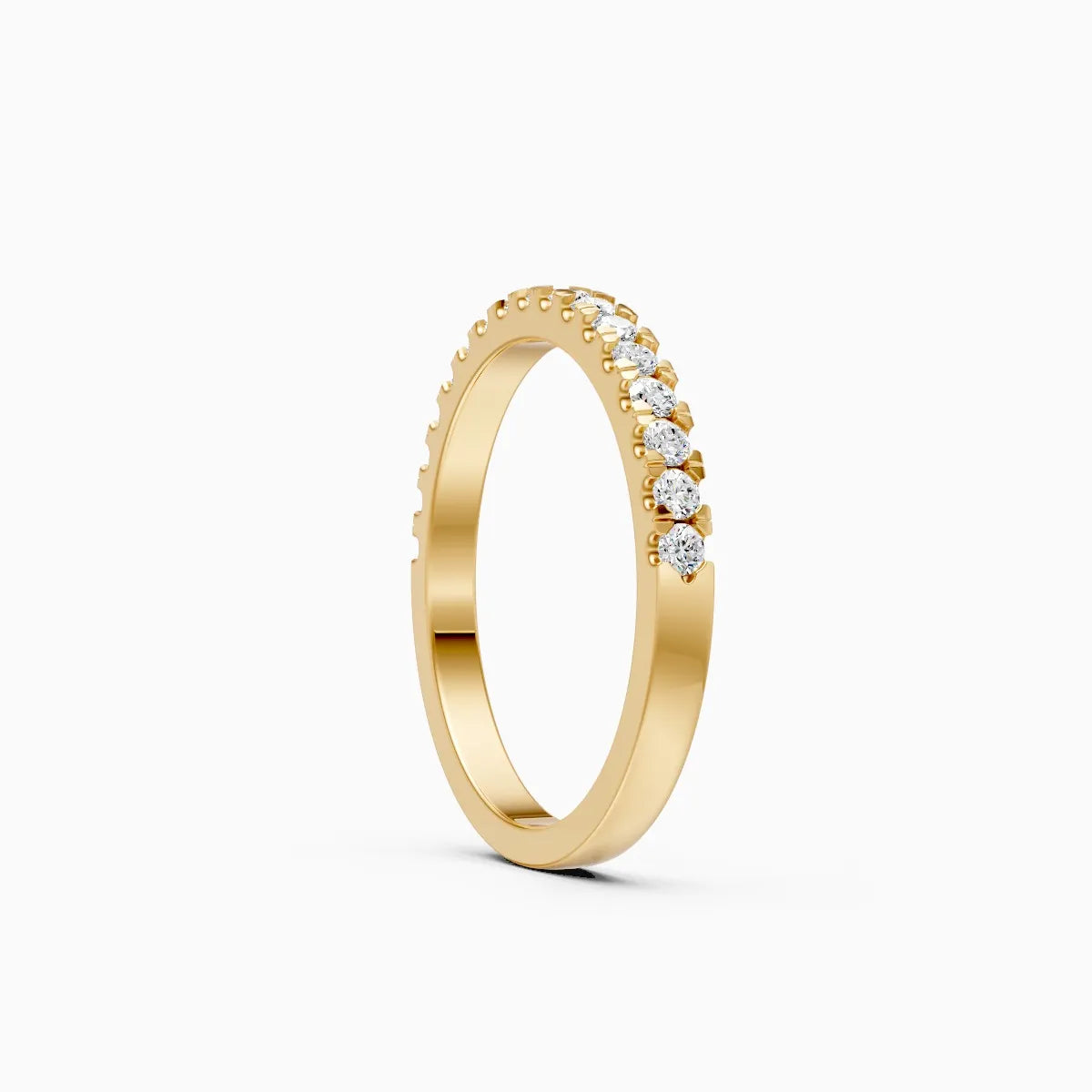 Shared Prong Half Eternity Diamond Band Ring