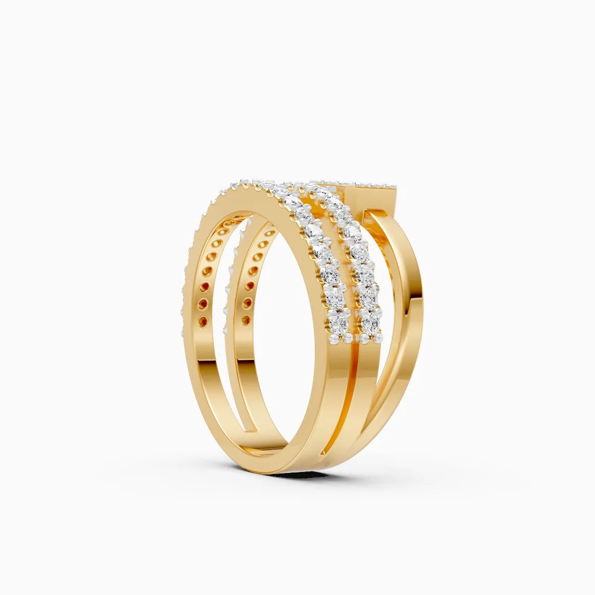 Minimal Line Baguette Center Diamond Ring