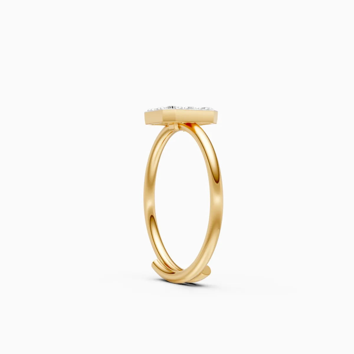 Sleek Rhodium Square Diamond Ring